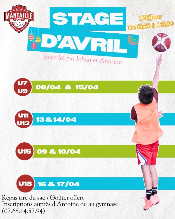 Stage vacances d'avril